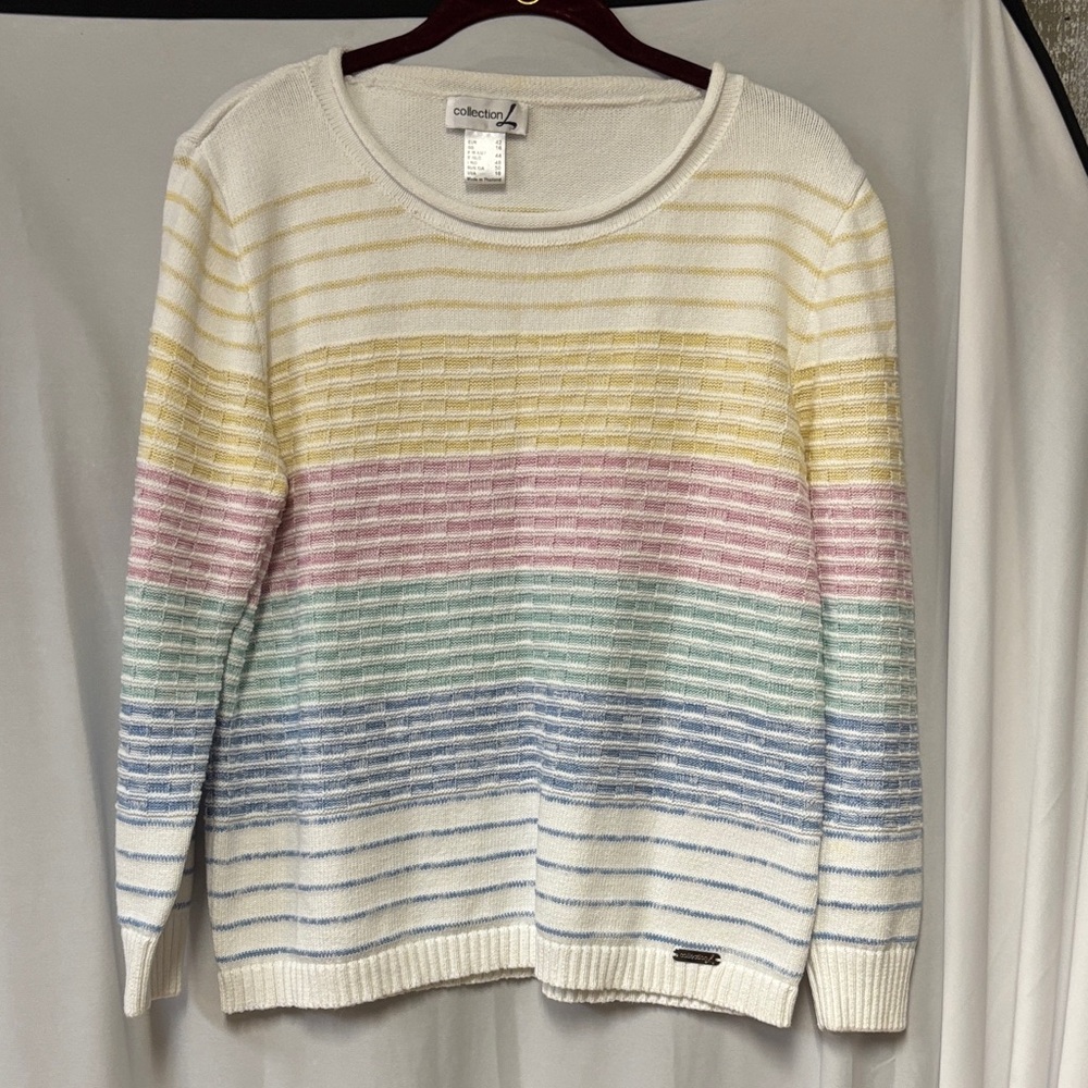 Collection L Multicolor Striped Women's Sweater
